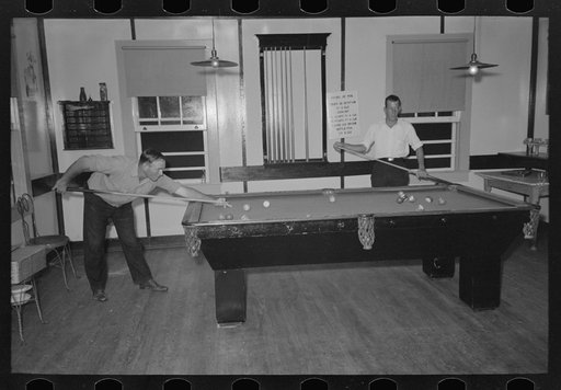 Playing straight billiards, Pilottown, Louisiana