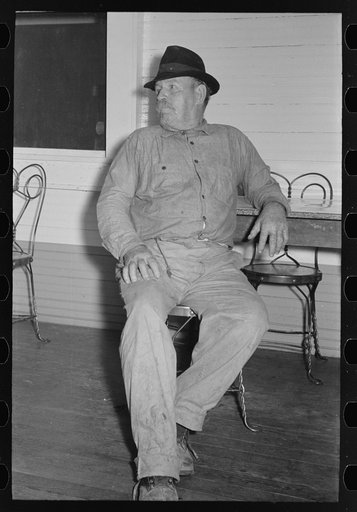Resident of Pilottown, Louisiana, in barroom