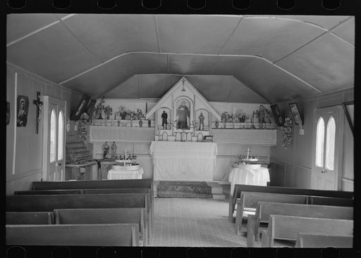 Untitled photo, possibly related to: Interior of chapel near Donaldsville, Louisiana