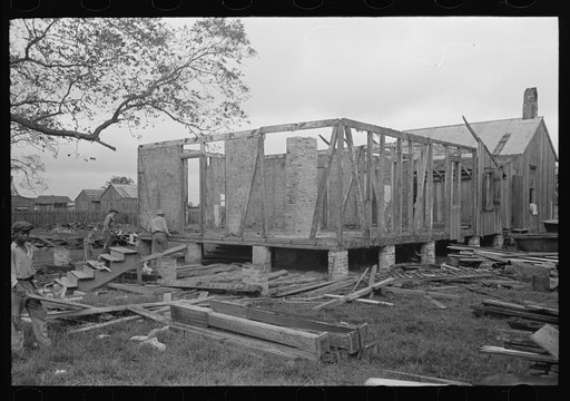 House in process of wrecking near Lutcher, Louisiana