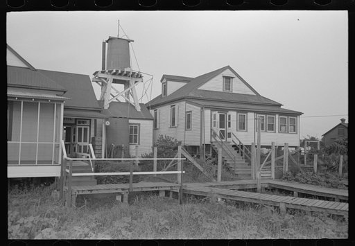 Pilottown, Louisiana, building and boardwalks