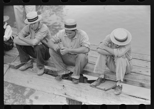 Natives of Boothville, Louisiana on dock