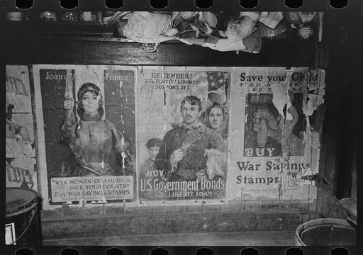 Untitled photo, possibly related to: Liberty loan posters in general store, Olga, Louisiana
