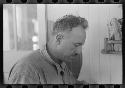 Untitled photo, possibly related to: Chief engineer of the El Rito, a native of the lower Mississippi River, Louisiana