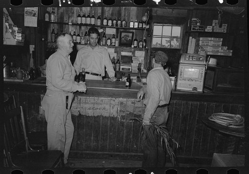 Drinking at the bar in general store, Olga, Louisiana