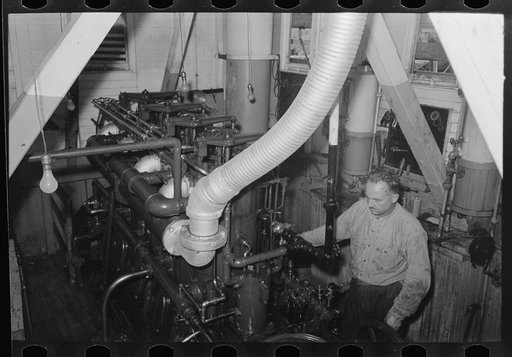 Engine room on the El Rito, Louisiana