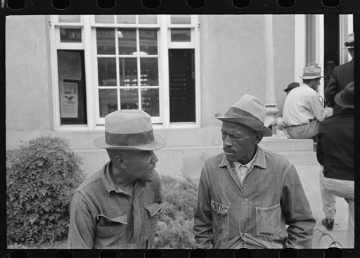 Negroes in front of post office, Lafayette, Louisiana