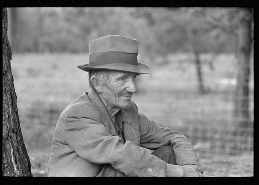 Transient laborer along roadside, Hancock County, Mississippi