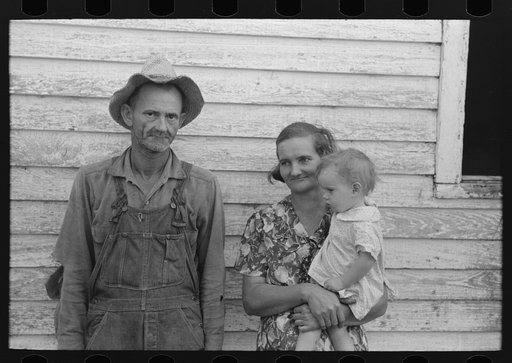 The Allen family, sharecroppers, near Morganza, Louisiana. They are about to receive aid from the FSA (Farm Security Administration)