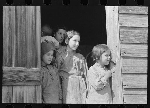 Untitled photo, possibly related to: Daughters of wage laborer working in the sugarcane fields near New Iberia, Louisiana