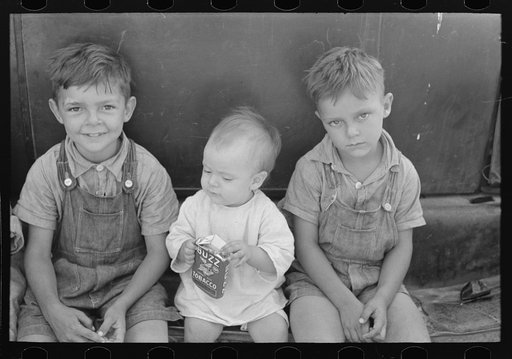 Children of day laborer work in cane fields near New Iberia, Louisiana
