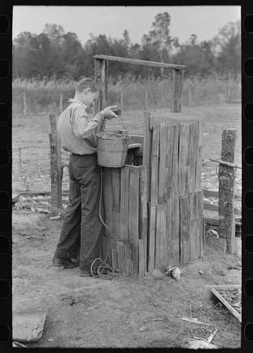 Water supply of farmer living near Morganza, Louisiana who will be assisted by the FSA (Farm Security Administration)