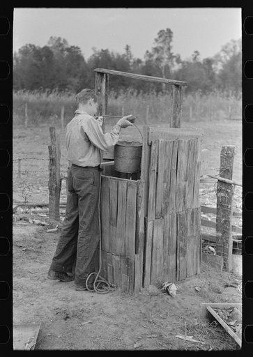 Untitled photo, possibly related to: Water supply of farmer living near Morganza, Louisiana who will be assisted by the FSA (Farm Security Administration)