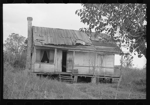 Shack of Negro family farmers living near Jarreau, Louisiana