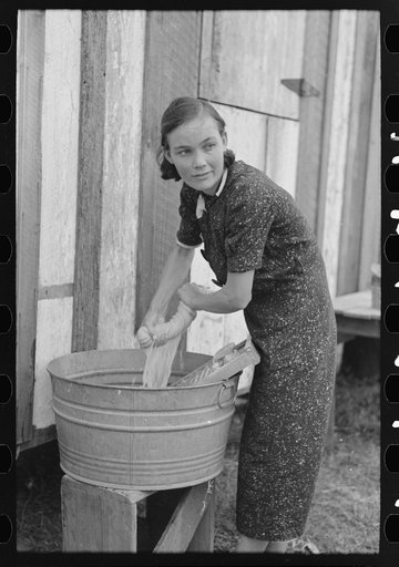 Untitled photo, possibly related to: Farmer's wife washing clothes, near Morganza, Louisiana