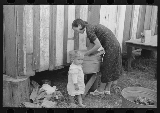 Untitled photo, possibly related to: Farmer's wife washing clothes, near Morganza, Louisiana