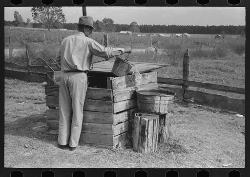 Stock water supply of FSA (Farm Security Administration) client who will shortly be under tenant purchase, near Morganza, Louisiana