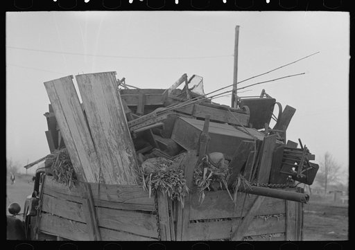 Truckload of belongings of farmer moving, Chicot County, Arkansas