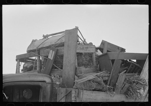 Untitled photo, possibly related to: Truckload of belongings of farmer moving, Chicot County, Arkansas