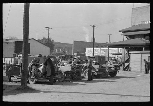 Farmers bring trailor loads of wood to Laurel, Mississippi on Satruday afternoon to sell to local people