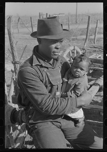 Negro sharecropper and child who will be resettled, Transylvania Project, Louisiana