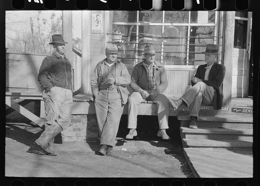 Men in front of general store, Jerome, Arkansas