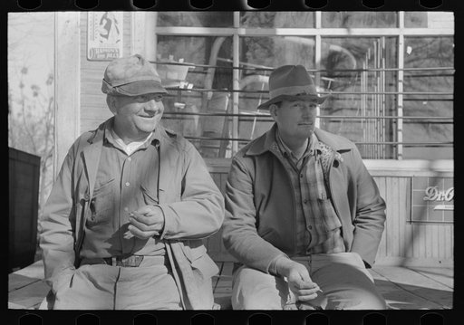 Residents of Jerome, Arkansas in front of general store