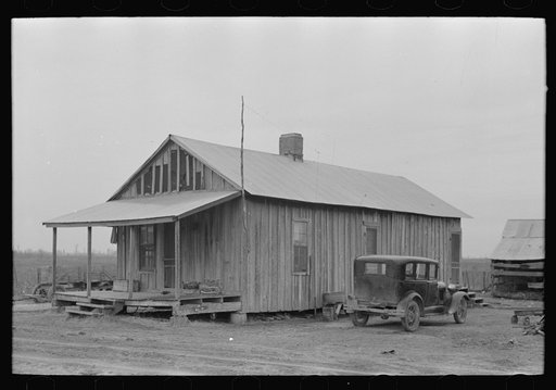 House of sharecropper near Merigold, Mississippi. Background photo for Sunflower Plantation