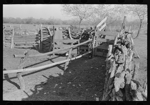 Corral of Mexican farm owner, Hidalgo County, Texas
