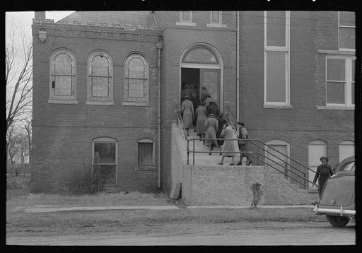 Untitled photo, possibly related to: Negros going to church, Mound Bayou, Mississippi