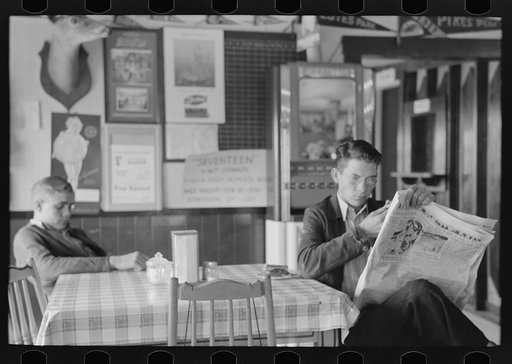 Untitled photo, possibly related to: Boys sitting at table in restaurant, Raymondville, Texas