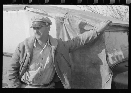 Migrant worker camped near Sebastin, Texas