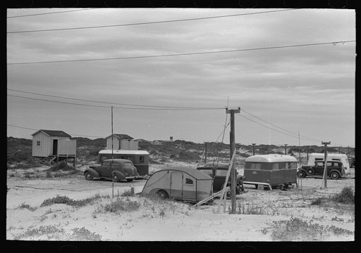 Trailer camp at Port Aransas, Texas. This is a fishing and summer resort