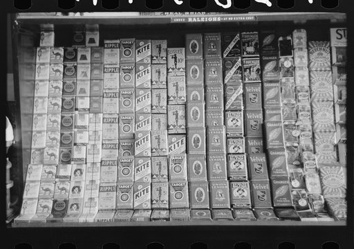 Display of cigarettes and smoking tobacco, Crystal City, Texas