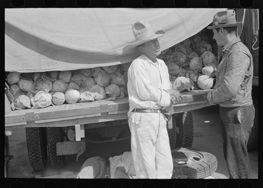 Untitled photo, possibly related to: Vegetable peddlers in open air market, San Antonio, Texas