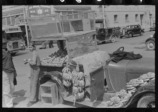 Untitled photo, possibly related to: Front of peddler's car, market, San Antonio, Texas