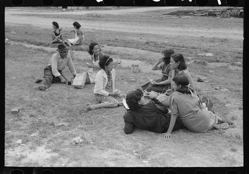 Untitled photo, possibly related to: Pecan shellers eating lunch, San Antonio, Texas