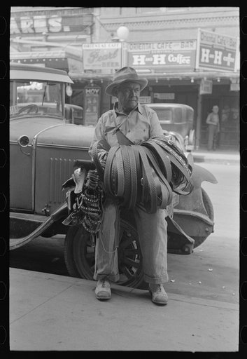 Mexican leather goods peddler, San Antonio, Texas