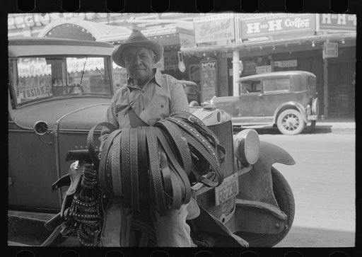 Untitled photo, possibly related to: Mexican leather goods peddler, San Antonio, Texas