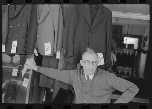 Proprietor of credit clothing store in Mexican district, San Antonio, Texas