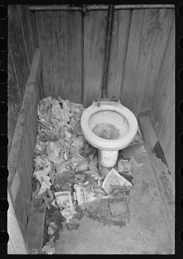 Interior of privy in corral, Mexican district, San Antonio, Texas