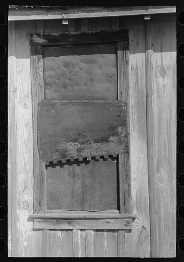 Untitled photo, possibly related to: Detail of window, Crystal City, Texas, Mexican section