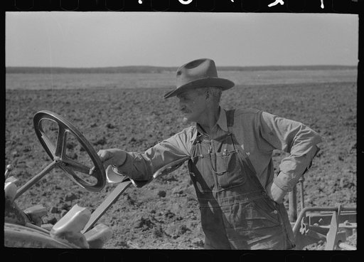 Mr. Milton, pioneer farmer at El Indio, Texas