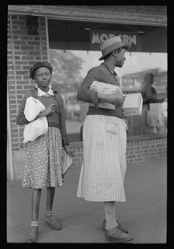 Negro sisters in town shopping, San Augustine, Texas