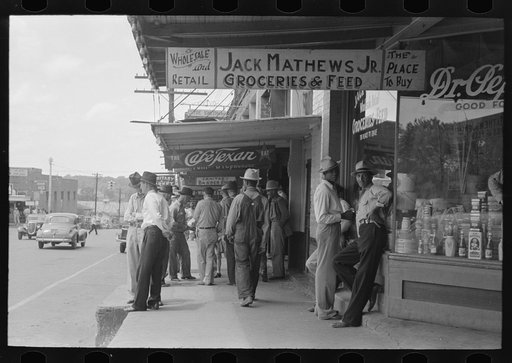 Untitled photo, possibly related to: Street scene, San Augustine, Texas