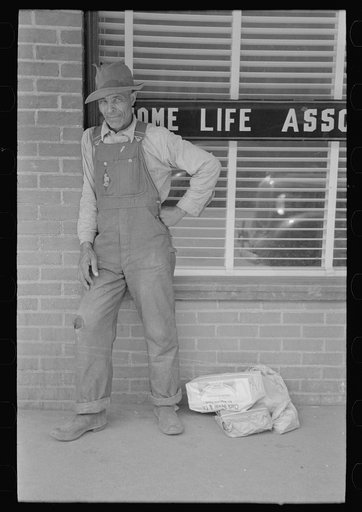 Negro farmer with supplies in town, San Augustine, Texas