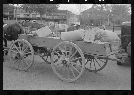 Untitled photo, possibly related to: Farmer's wagon in town, San Augustine, Texas