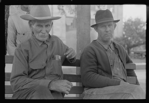 Old timers in front of courthouse, San Augustine, Texas