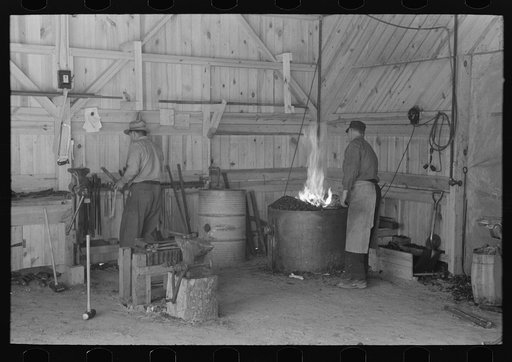 Blacksmith shop, Southern Paper Mill construction shed, Lufkin, Texas