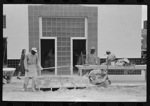 Mixing plaster, Lufkin, Texas